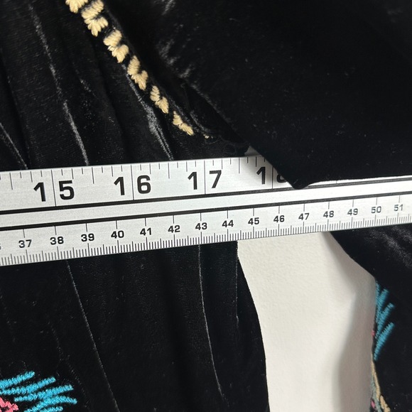 Johnny Was Silk Velvet Burnout Duster Kimono Sweater Jacket Boho Embroidery Sz S - Picture 16 of 16